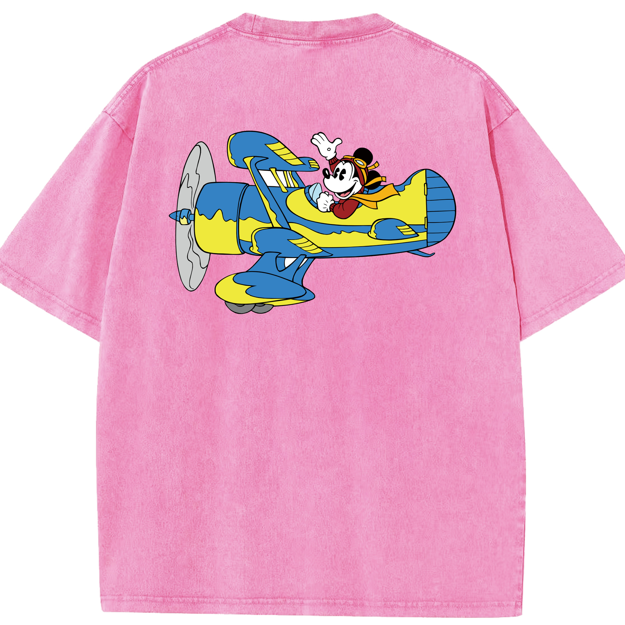 （画像用） ミッキーマウス Mickey Mouse 綿100% ヴィンテージ風 半袖Tシャツ（背面プリント）